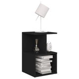 Bedside Cabinet Black 35x35x55 cm Engineered Wood - Side View
