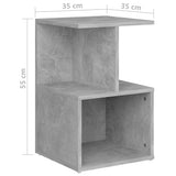 Bedside Cabinets 2 pcs Concrete Grey 35x35x55 cm Engineered Wood - Close-Up Angle