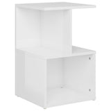 Bedside Cabinet High Gloss White 35x35x55 cm Engineered Wood - Front View