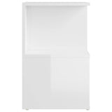 Bedside Cabinet High Gloss White 35x35x55 cm Engineered Wood - Top-Down View