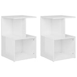 Bedside Cabinets 2 pcs High Gloss White 35x35x55 cm Engineered Wood - Front View