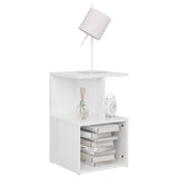 Bedside Cabinets 2 pcs High Gloss White 35x35x55 cm Engineered Wood - 45-Degree Angle