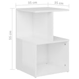 Bedside Cabinets 2 pcs High Gloss White 35x35x55 cm Engineered Wood - Close-Up Angle