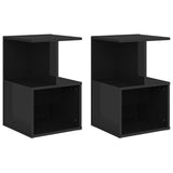 Bedside Cabinets 2 pcs High Gloss Black 35x35x55 cm Engineered Wood