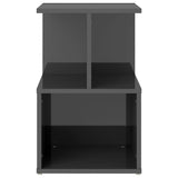 Bedside Cabinet High Gloss Grey 35x35x55 cm Engineered Wood