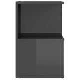 Bedside Cabinet High Gloss Grey 35x35x55 cm Engineered Wood - Top-Down View
