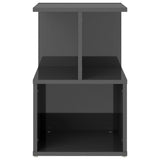 Bedside Cabinets 2 pcs High Gloss Grey 35x35x55 cm Engineered Wood - Side View