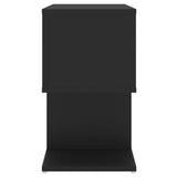 Bedside Cabinet Black 50x30x51.5 cm Engineered Wood - 45-Degree Angle
