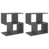 Bedside Cabinets 2 pcs Grey 50x30x51.5 cm Engineered Wood