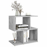 Bedside Cabinet Concrete Grey 50x30x51.5 cm Engineered Wood - Rear View