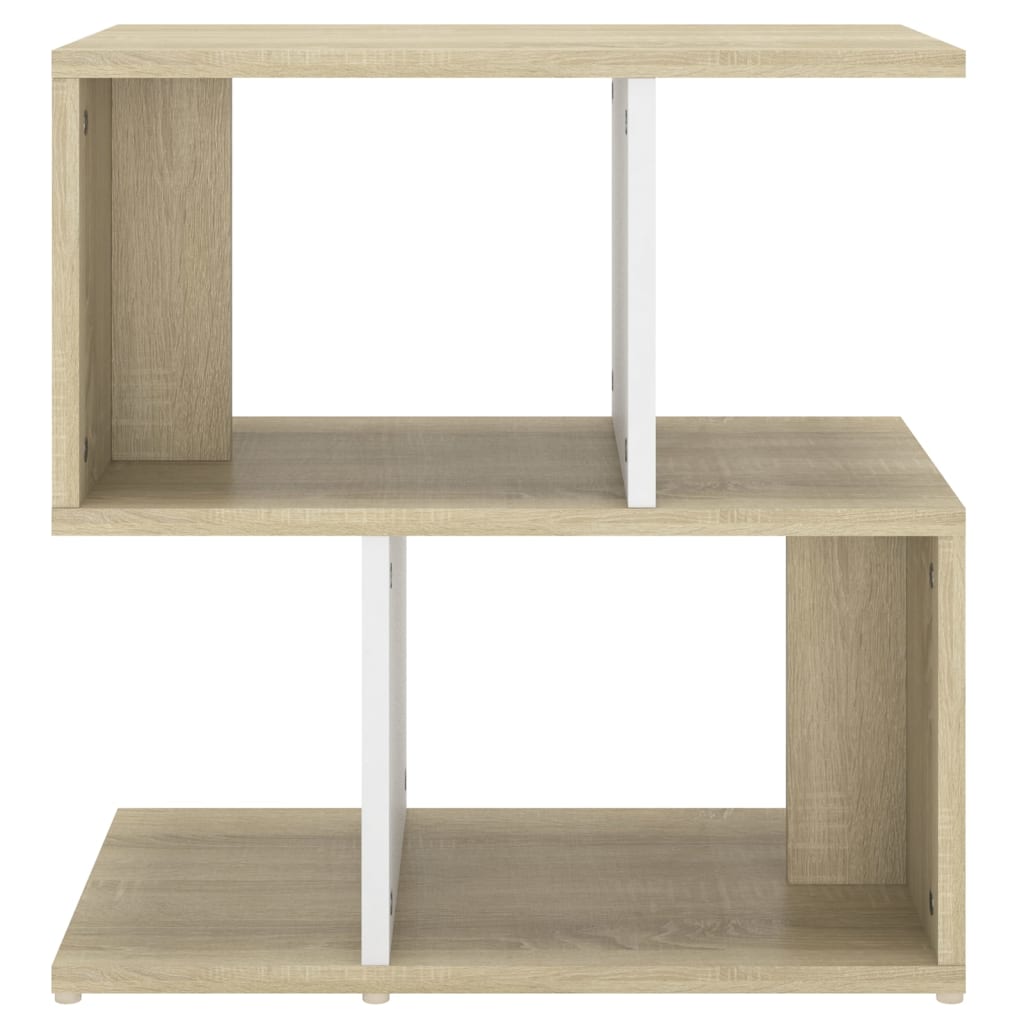 Bedside Cabinet White and Sonoma Oak 50x30x51.5 cm Engineered Wood