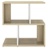 Bedside Cabinet White and Sonoma Oak 50x30x51.5 cm Engineered Wood