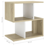 Bedside Cabinet White and Sonoma Oak 50x30x51.5 cm Engineered Wood