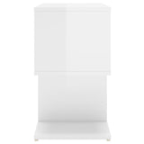 Bedside Cabinet High Gloss White 50x30x51.5 cm Engineered Wood - 45-Degree Angle