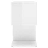 Bedside Cabinets 2 pcs High Gloss White 50x30x51.5 cm Engineered Wood - 45-Degree Angle