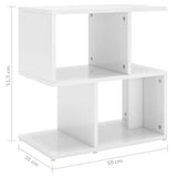 Bedside Cabinets 2 pcs High Gloss White 50x30x51.5 cm Engineered Wood - Low Angle