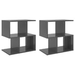 Bedside Cabinets 2 pcs High Gloss Grey 50x30x51.5 cm Engineered Wood