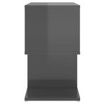 Bedside Cabinets 2 pcs High Gloss Grey 50x30x51.5 cm Engineered Wood
