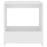 Side Table White 50x26x50 cm Engineered Wood - Top-Down View