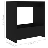 Side Table Black 50x26x50 cm Engineered Wood - Rear View