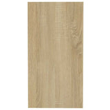 Side Table White and Sonoma Oak 50x26x50 cm Engineered Wood - Rear View