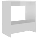 Side Table High Gloss White 50x26x50 cm Engineered Wood