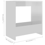 Side Table High Gloss White 50x26x50 cm Engineered Wood - Rear View