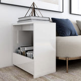 Side Table High Gloss White 50x26x50 cm Engineered Wood