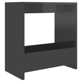 Side Table High Gloss Grey 50x26x50 cm Engineered Wood - Front View