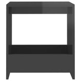 Side Table High Gloss Grey 50x26x50 cm Engineered Wood - Top-Down View