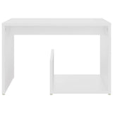 Side Table White 59x36x38 cm Engineered Wood - Top-Down View