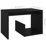 Side Table Black 59x36x38 cm Engineered Wood - Rear View