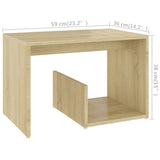 Side Table Sonoma Oak 59x36x38 cm Engineered Wood - Rear View