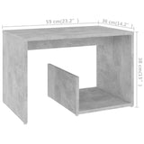 Side Table Concrete Grey 59x36x38 cm Engineered Wood - Rear View