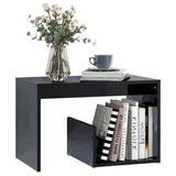 Side Table High Gloss Black 59x36x38 cm Engineered Wood - Side View