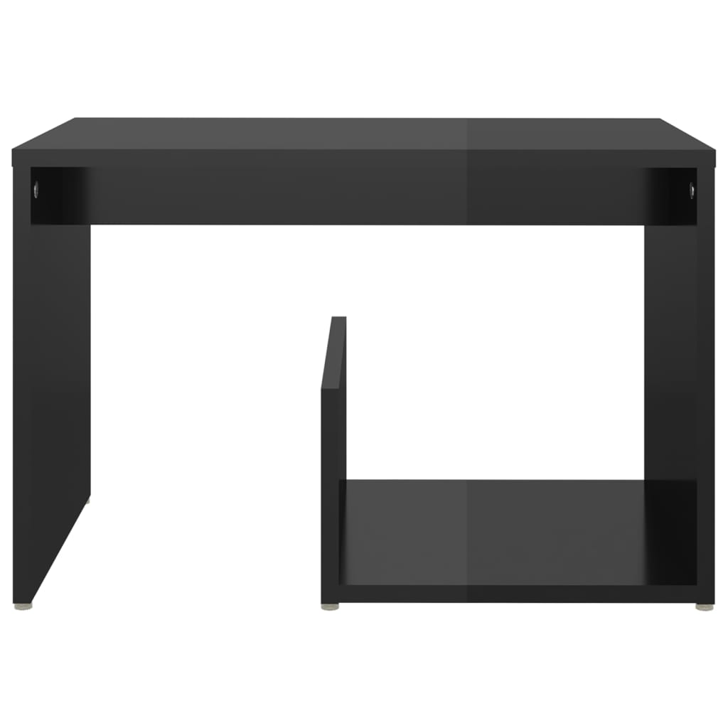 Side Table High Gloss Black 59x36x38 cm Engineered Wood