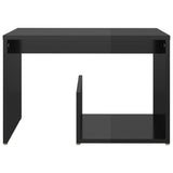 Side Table High Gloss Black 59x36x38 cm Engineered Wood - Top-Down View