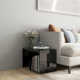 Side Table High Gloss Black 59x36x38 cm Engineered Wood