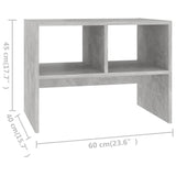 Side Table Concrete Grey 60x40x45 cm Engineered Wood - Extra Image