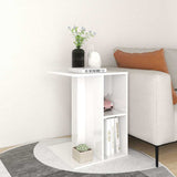Side Table High Gloss White 60x40x45 cm Engineered Wood - Top-Down View