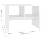Side Table High Gloss White 60x40x45 cm Engineered Wood - Extra Image