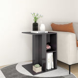 Side Table High Gloss Grey 60x40x45 cm Engineered Wood - Top-Down View