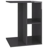 Side Table High Gloss Grey 60x40x45 cm Engineered Wood - Close-Up Angle