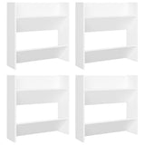 Wall Shoe Cabinets 4 pcs White 60x18x60 cm Engineered Wood - Front View
