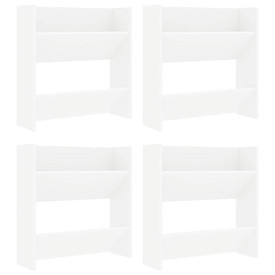 Wall Shoe Cabinets 4 pcs White 60x18x60 cm Engineered Wood