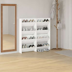 Wall Shoe Cabinets 4 pcs White 60x18x60 cm Engineered Wood