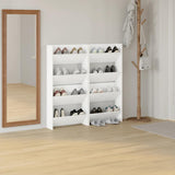 Wall Shoe Cabinets 4 pcs White 60x18x60 cm Engineered Wood - Side View