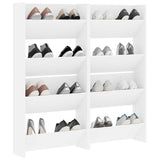 Wall Shoe Cabinets 4 pcs White 60x18x60 cm Engineered Wood