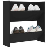Wall Shoe Cabinet Black 60x18x60 cm Engineered Wood - Top-Down View