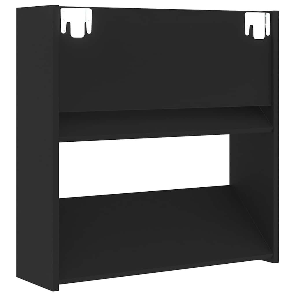 Wall Shoe Cabinet Black 60x18x60 cm Engineered Wood